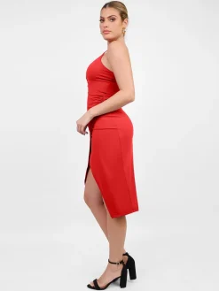 Shapewear Sculpting Wrap Midi Slip Dress