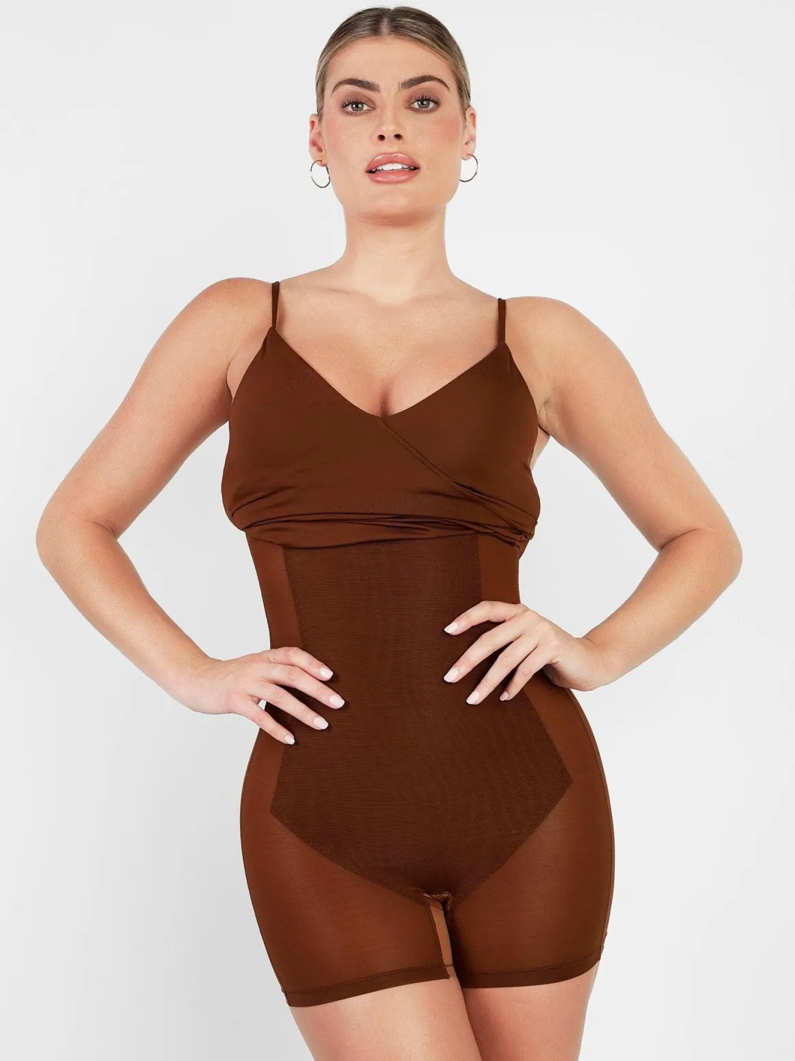 Shapewear Sculpting Wrap Midi Slip Dress