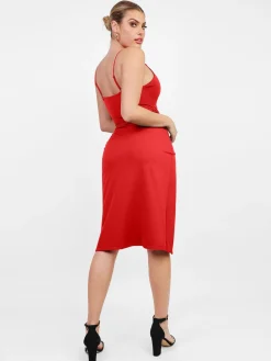 Shapewear Sculpting Wrap Midi Slip Dress