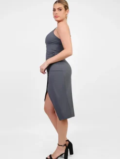 Shapewear Sculpting Wrap Midi Slip Dress