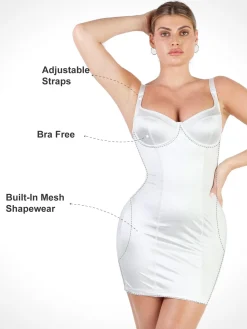 Shapewear Scuplting Satin Bustier Mini Dress