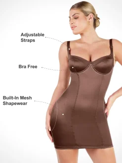 Shapewear Scuplting Satin Bustier Mini Dress