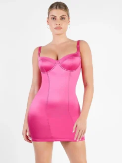 Shapewear Scuplting Satin Bustier Mini Dress