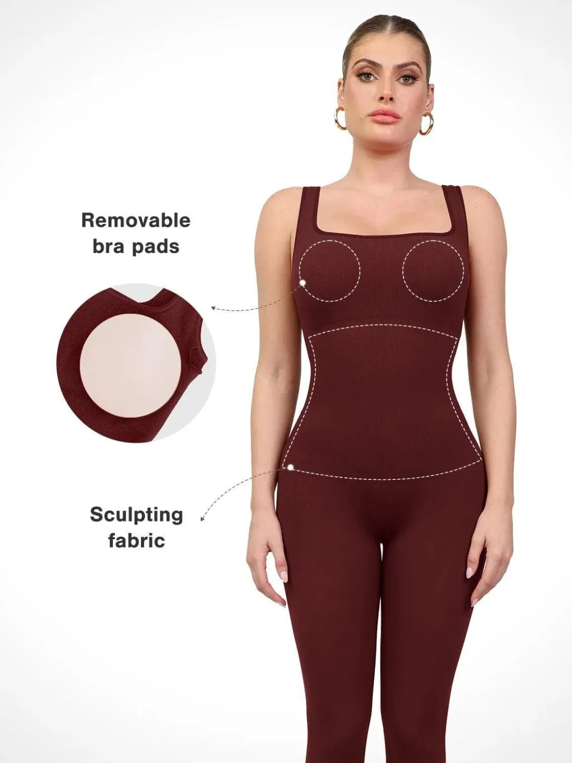 Shapewear Seamless Long Sleeve & Square Neck Sleeveless Jumpsuits