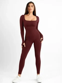 Shapewear Seamless Long Sleeve & Square Neck Sleeveless Jumpsuits