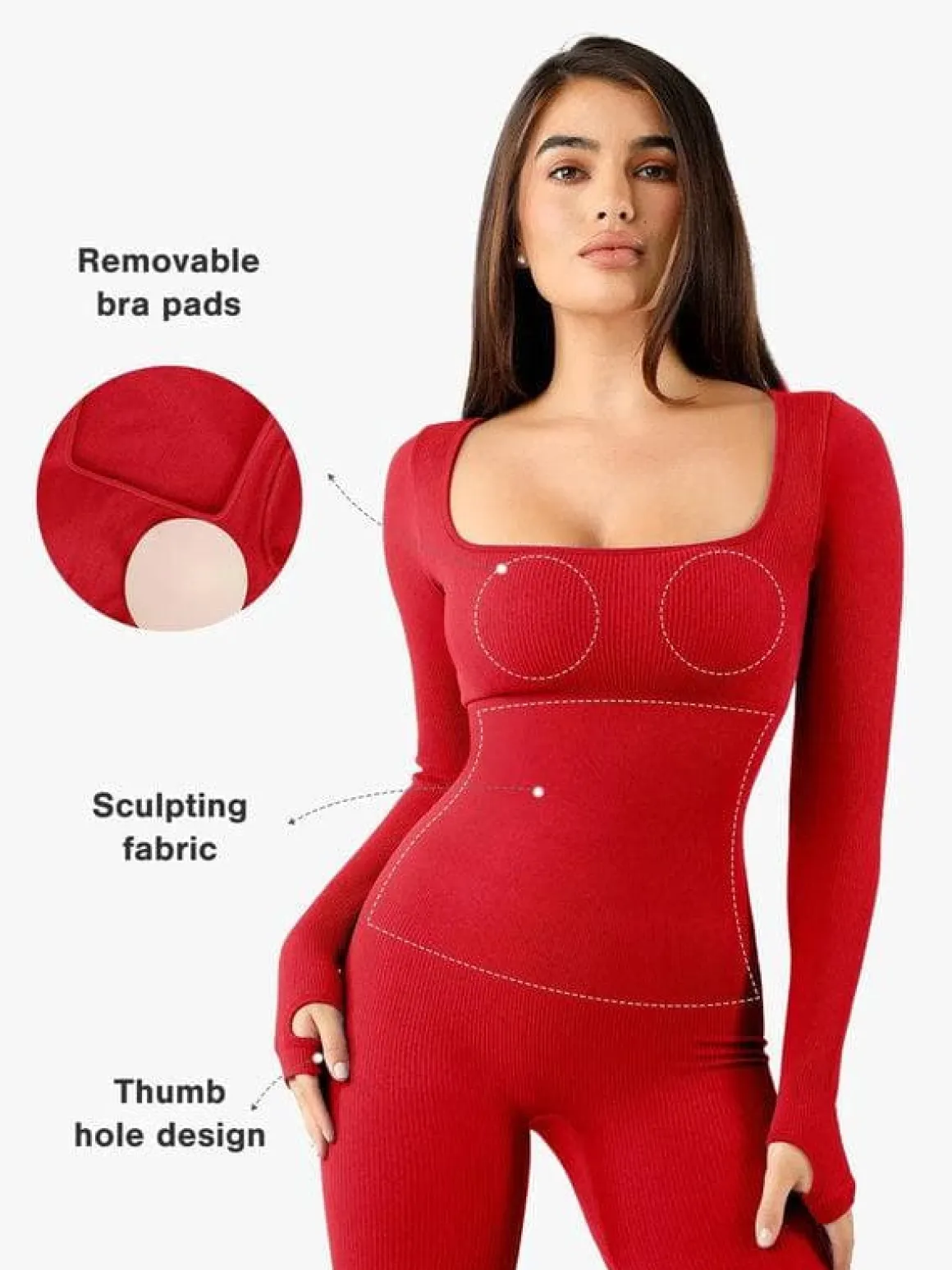 Shapewear Seamless Long Sleeve & Square Neck Sleeveless Jumpsuits