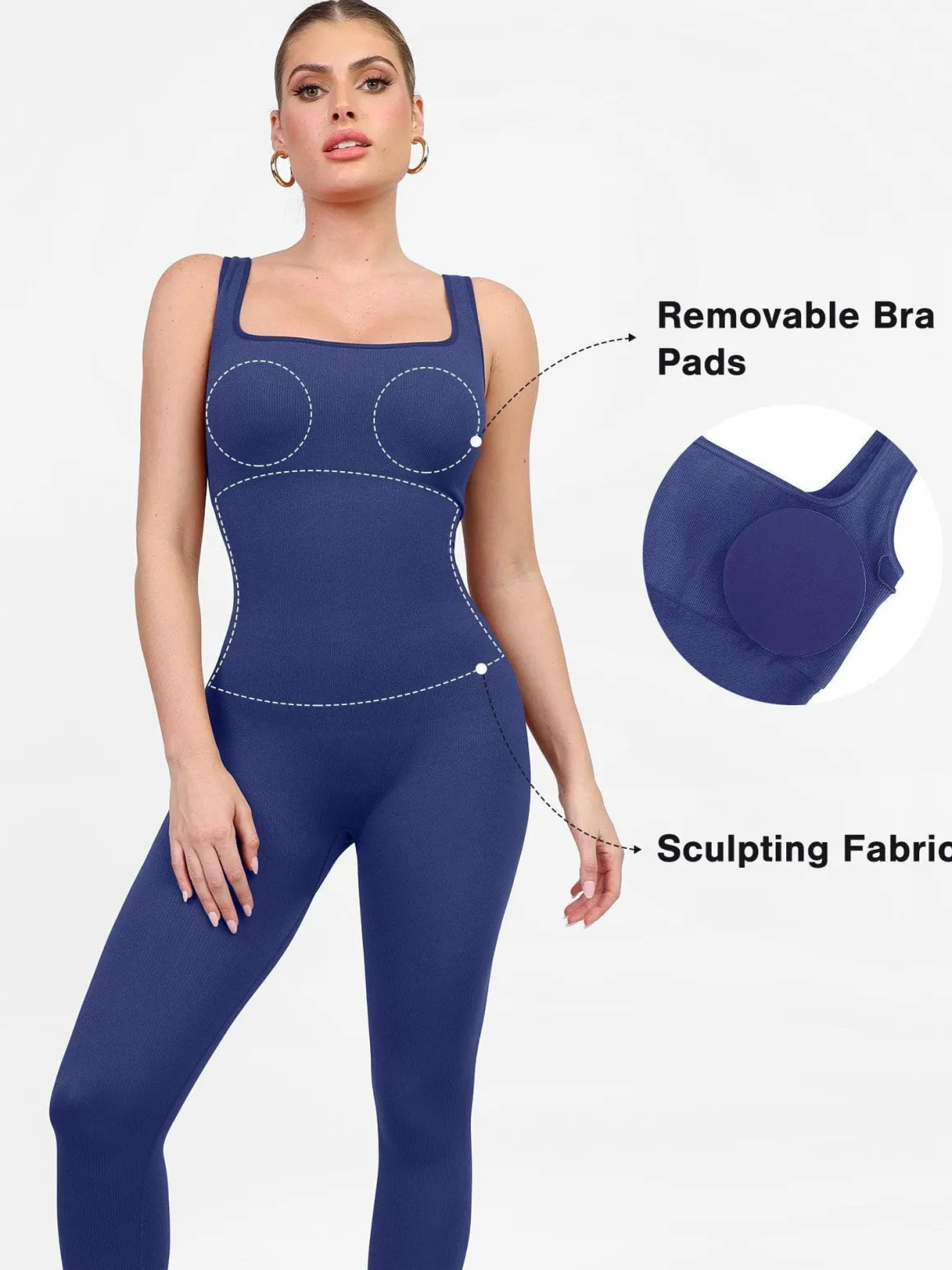 Shapewear Seamless Long Sleeve & Square Neck Sleeveless Jumpsuits