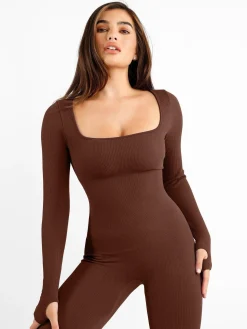 Shapewear Seamless Long Sleeve & Square Neck Sleeveless Jumpsuits