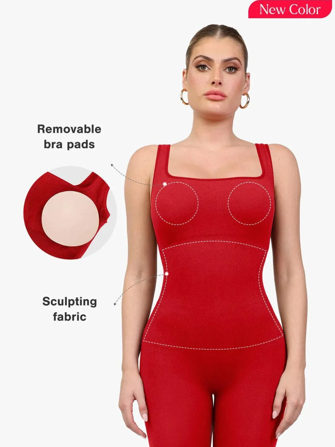 Shapewear Seamless Long Sleeve & Square Neck Sleeveless Jumpsuits
