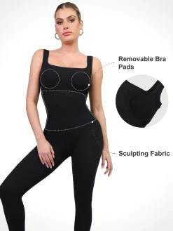 Shapewear Seamless Long Sleeve & Square Neck Sleeveless Jumpsuits
