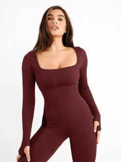 Shapewear Seamless Long Sleeve & Square Neck Sleeveless Jumpsuits