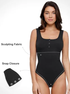 Shapewear Seamless Modal Henley Tank Bodysuit