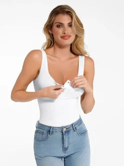 Shapewear Seamless Modal Henley Tank Bodysuit