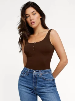 Shapewear Seamless Modal Henley Tank Bodysuit