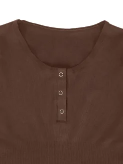Shapewear Seamless Modal Long Sleeve Henley Bodysuit