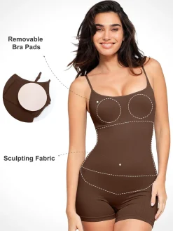 Shapewear Seamless Rib Strappy Romper