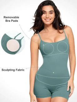 Shapewear Seamless Rib Strappy Romper
