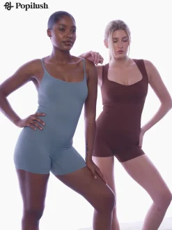 Shapewear Seamless Rib Strappy Romper