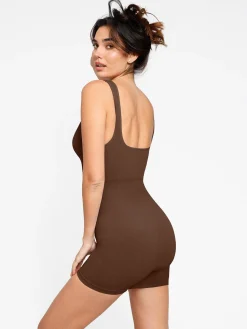 Shapewear Seamless Rib V-Neck Romper