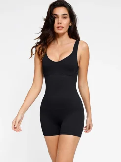 Shapewear Seamless Rib V-Neck Romper