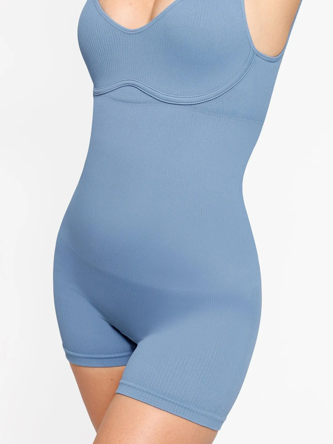 Shapewear Seamless Rib V-Neck Romper