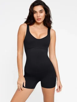 Shapewear Seamless Rib V-Neck Romper