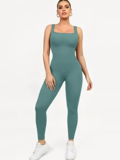 Shapewear Seamless Square Neck Tank Workout Jumpsuit