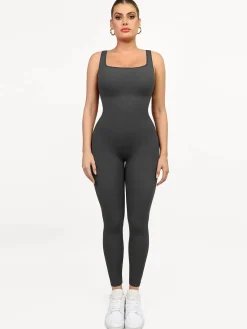 Shapewear Seamless Square Neck Tank Workout Jumpsuit