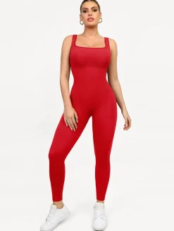 Shapewear Seamless Square Neck Tank Workout Jumpsuit