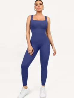 Shapewear Seamless Square Neck Tank Workout Jumpsuit