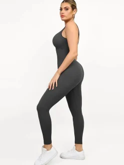Shapewear Seamless Square Neck Tank Workout Jumpsuit