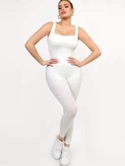 Shapewear Seamless Square Neck Tank Workout Jumpsuit