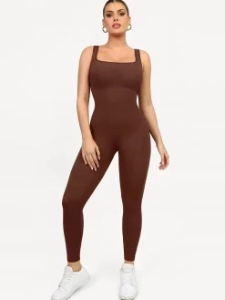 Shapewear Seamless Square Neck Tank Workout Jumpsuit