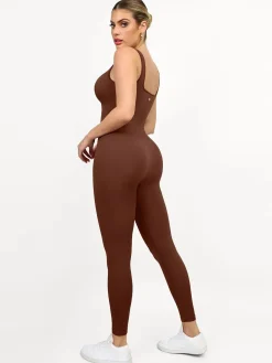 Shapewear Seamless Square Neck Tank Workout Jumpsuit