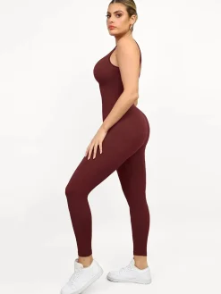 Shapewear Seamless Square Neck Tank Workout Jumpsuit