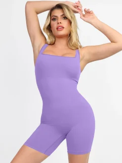 Shapewear Seamless Square Neck Smoothing Sport Romper