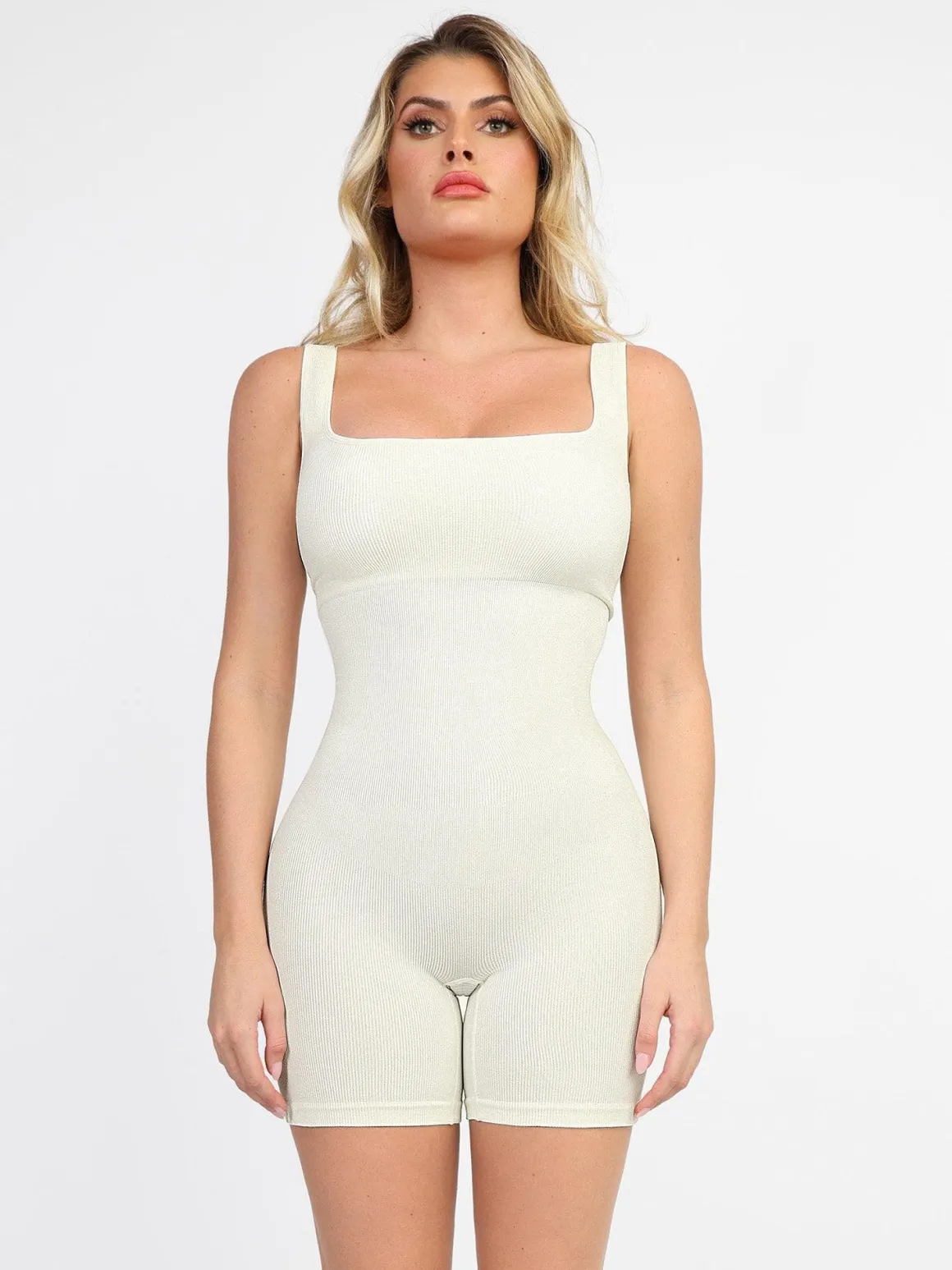 Shapewear Seamless Square Neck Smoothing Sport Romper