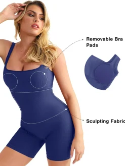 Shapewear Seamless Square Neck Smoothing Sport Romper