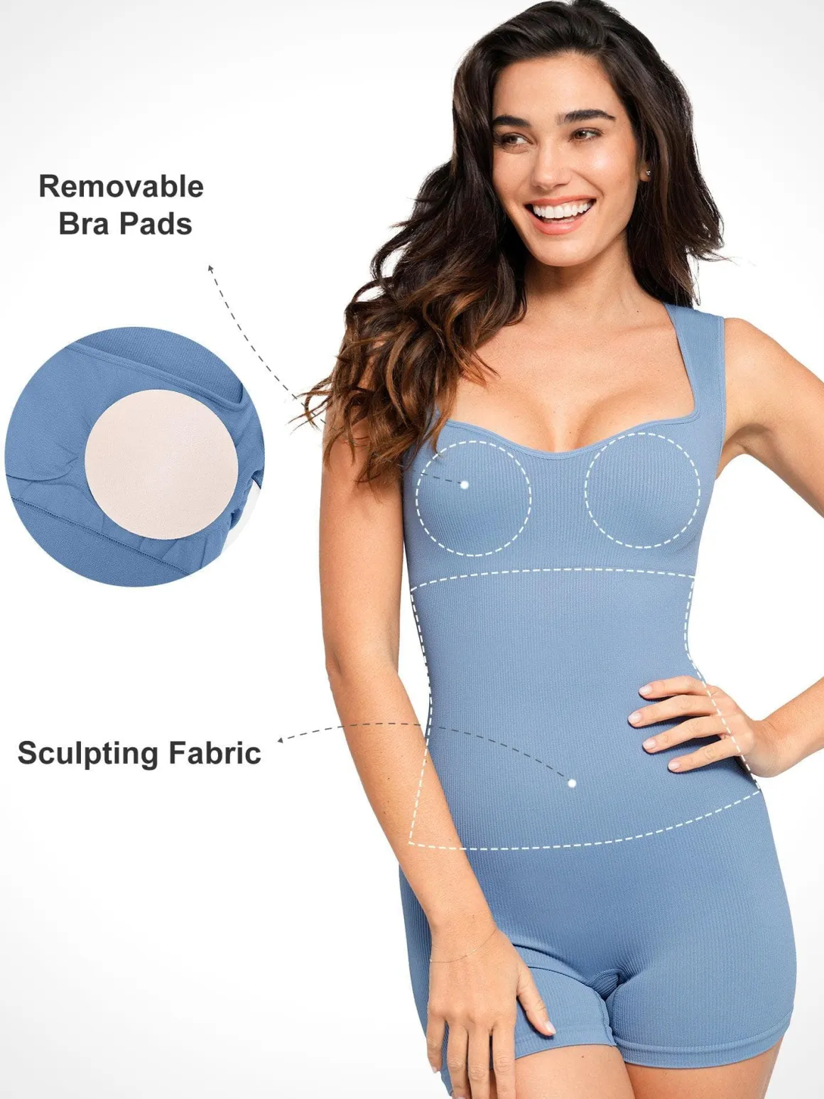 Shapewear Seamless Sweetheart Neckline Romper