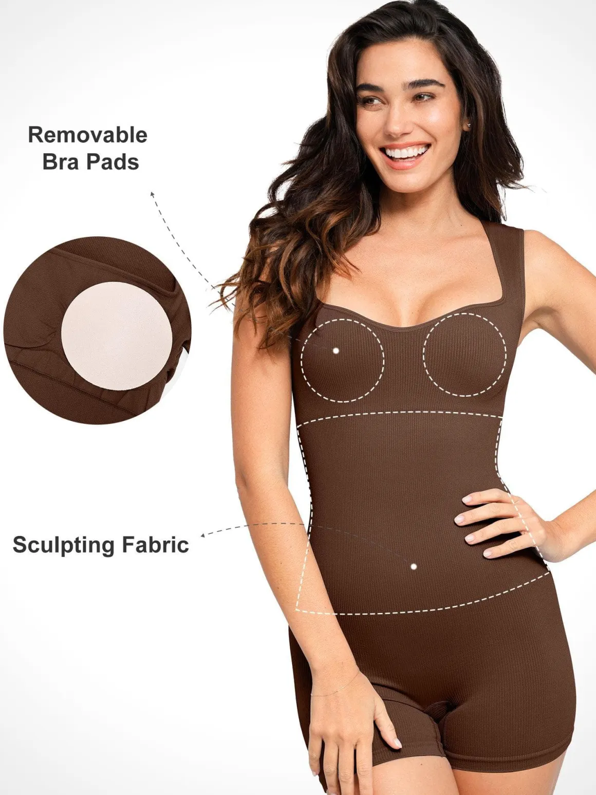 Shapewear Seamless Sweetheart Neckline Romper