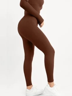 Shapewear Seamless Thumb Hole Long Sleeve Jumpsuit