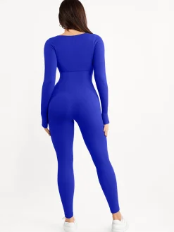Shapewear Seamless Thumb Hole Long Sleeve Jumpsuit