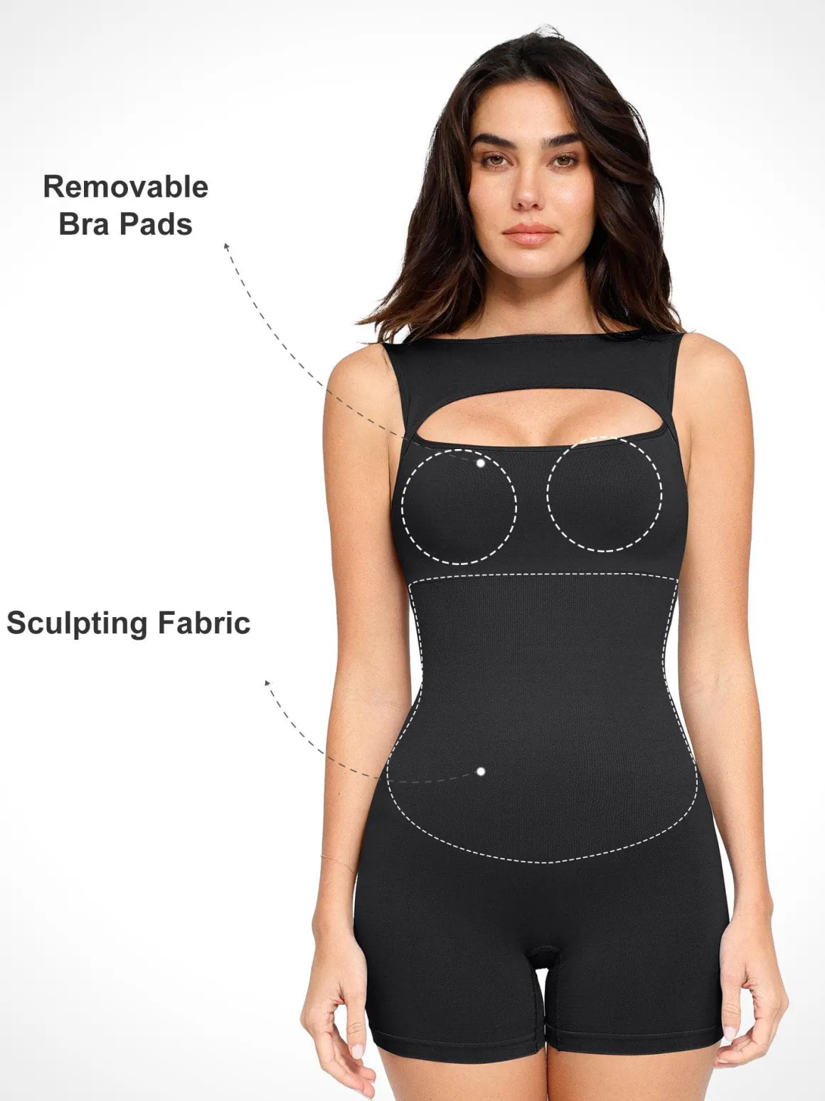 Shapewear Seamless Tummy Control Cut-Out Romper