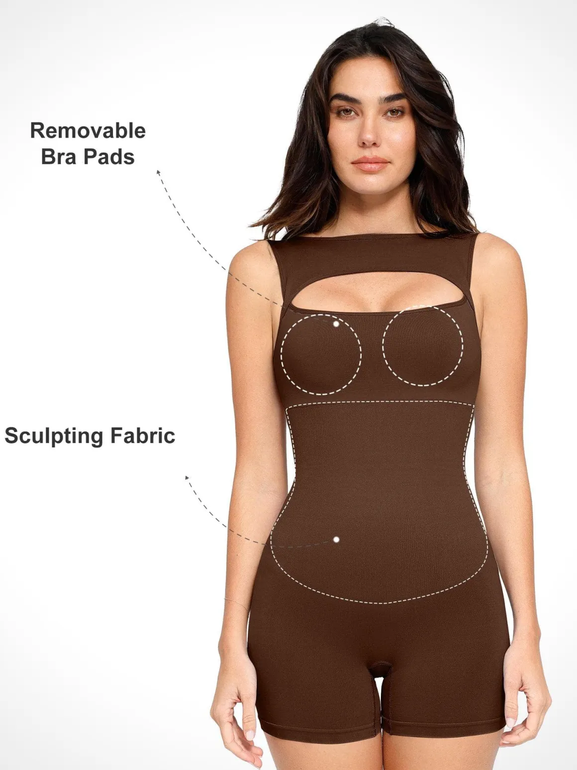 Shapewear Seamless Tummy Control Cut-Out Romper