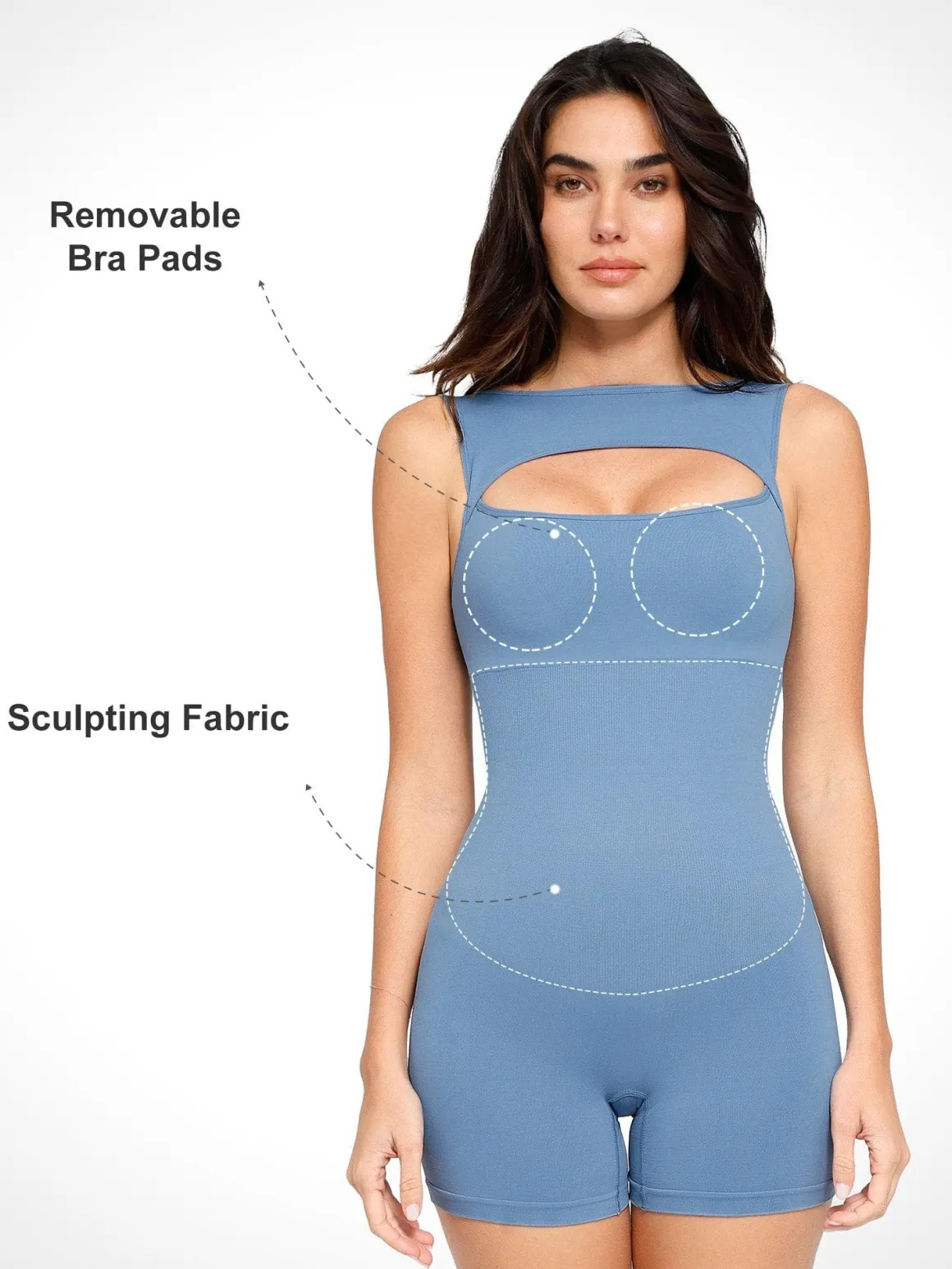 Shapewear Seamless Tummy Control Cut-Out Romper
