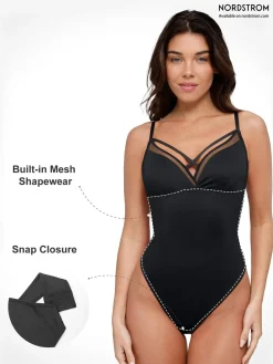 Shapewear Sheer Mesh Sleeveless Tummy Control Bodysuit