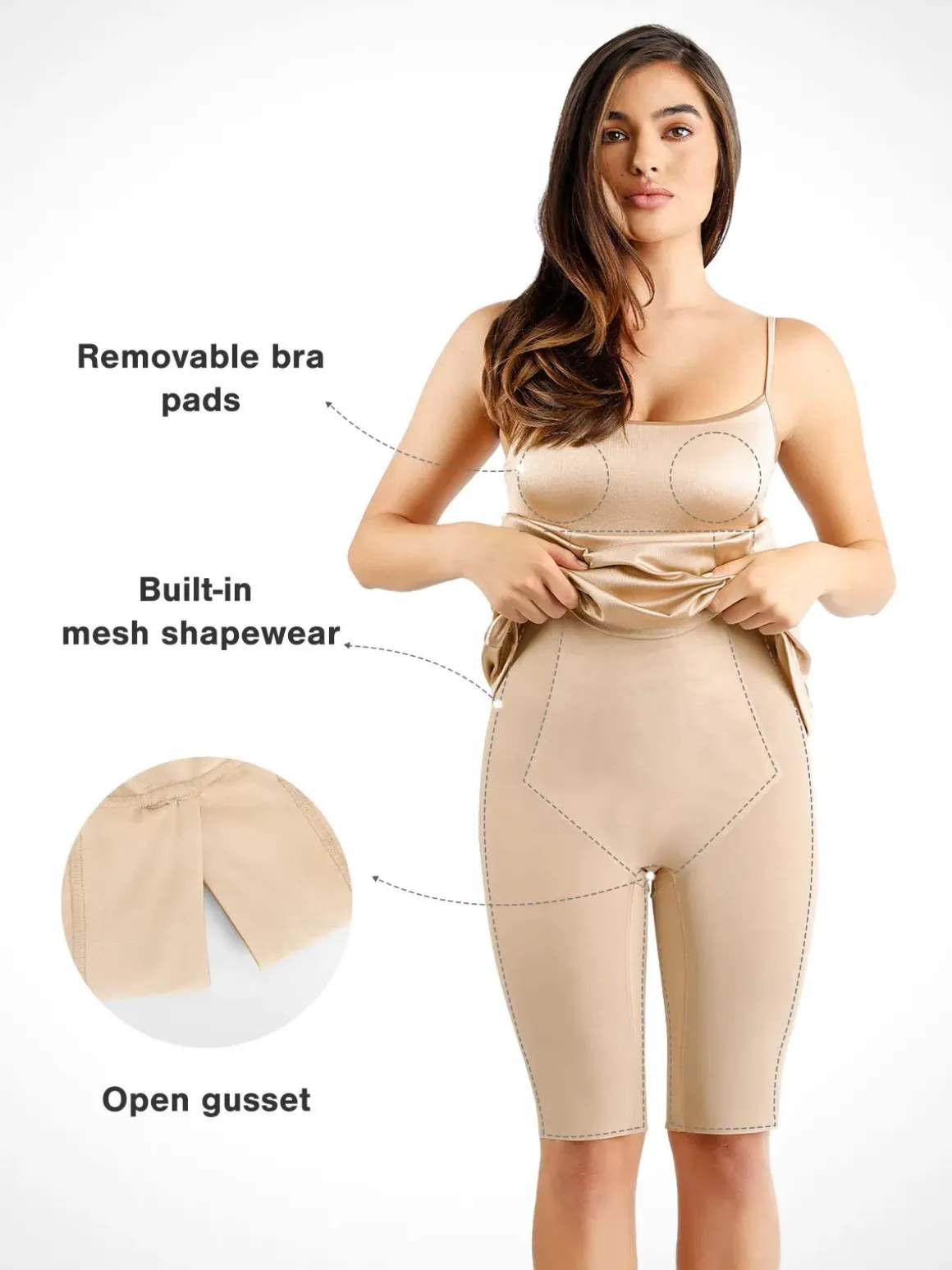 Shapewear Shine Slimming Tummy Control Maxi Slip Dress