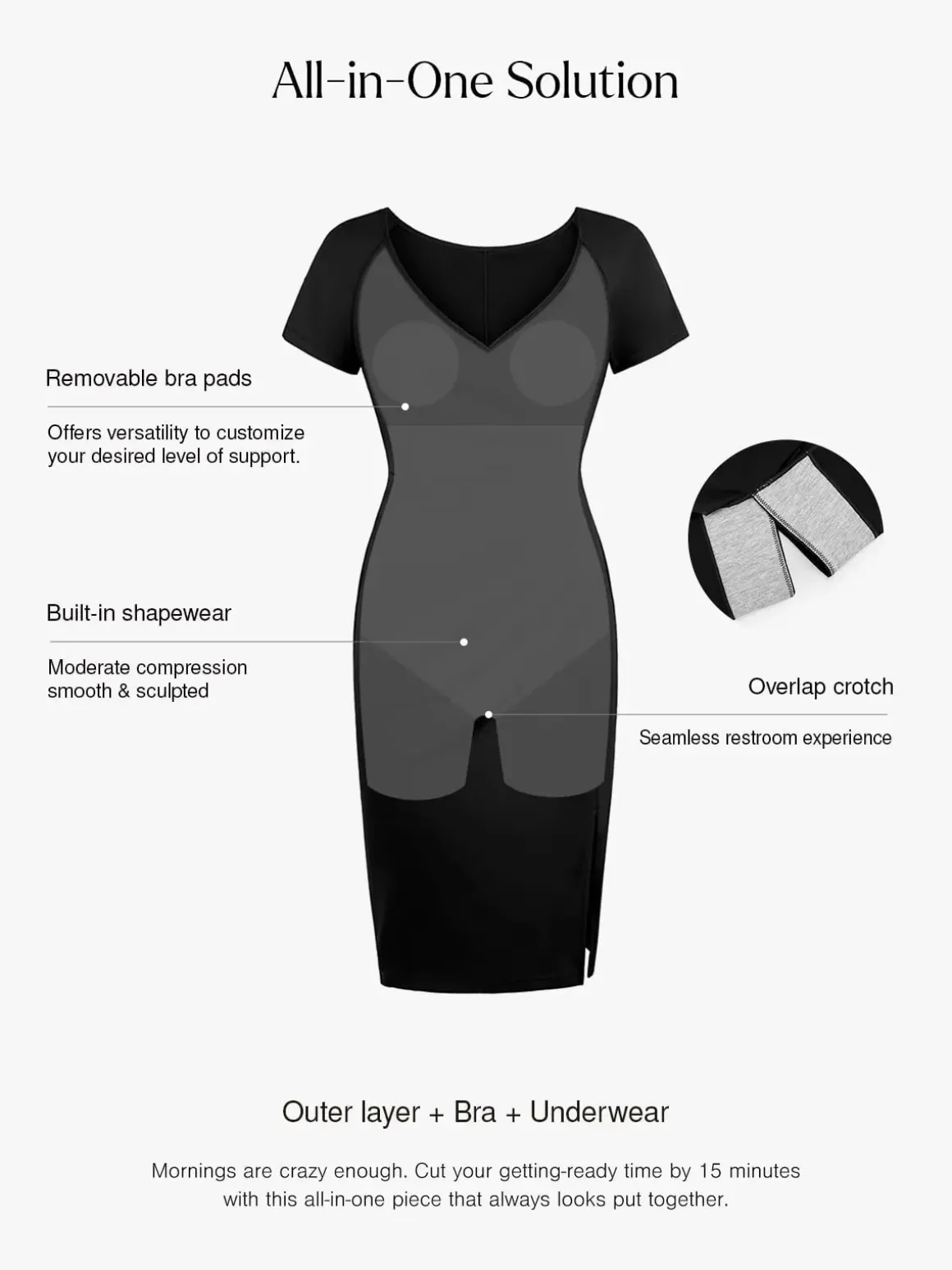 Shapewear Short Sleeve Perfect Form Sheath Dress