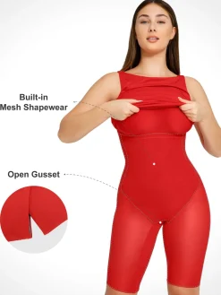 Shapewear Sleeveless Boatneck Sculpting Midi Work Dress
