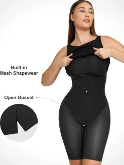 Shapewear Sleeveless Boatneck Sculpting Midi Work Dress